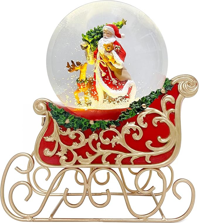Snow Globe Pink Sofa/Dog and Cat Snowglobe with Music Birthday Party Decorations Creative Collectibles (SJQ-GPM5144B-120MM) (sled)