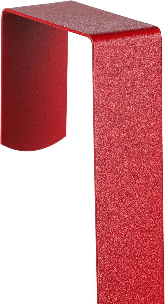 Sattiyrch 15" Wreath Hanger for Front Door,Sturdy Steel Wreath Door Hanger,Over The Door Hanger Hook (Red,1)