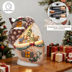 6.5-Inch Lighted Acorn Swirling Water Glitter Globe with Squirrel Family Scene, Battery Operated, 8H Timer, Holiday Sparkling Gift and Indoor Christmas Home Décor (Acorn)