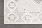 Modern Micro Loop Indoor Area Rugs for Living Room Bedroom Kitchen Geometric Trellis White 9x12 Luxury Durable Low and High Pile Non-Shedding Stain Resistant Soft Area Carpet 9 x 12