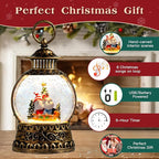 Gnome Christmas Snow Globe, Gnome Musical Snow Globe Lantern Lights with 6H Timer Battery & USB Powered, Retro Style Holiday Glitter Globe for Xmas Home Decoration Holiday Party Gifts