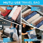 Compression Bags for Travel - Travel Essentials - 25 Pack Space Saver Bags - No Vacuum Needed - Compression Packing Bags for Cruise Accessories