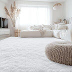 OLANLY 9x12 Machine Washable Large Area Rugs for Living Room, Bedroom, Soft Fluffy Shaggy Bedside Rug, Indoor Floor Carpet for Kids Girls and Boys, Dorms, Nursery, Home Decor Aesthetic, White