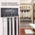 Tie Rack and Belt Organizer for Closet, Wall Mount Belt Hanger and Tie Organizer for Stores and Displays Mens Accessories for Easy Selection and Space Saving Efficiency(11.4" x 4.7")