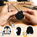 Belatelove Godmother Gifts for Birthday, Handmade Crochet Mini Penguin Mothers Day Cute Birthday Gifts for Godmother from Granddaughter Grandson, Funny I Love You Gift for Godmother Easter Decor