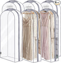 BALEINE 60'' Clear Garment Bags, 10.5'' Wide PEVA Suit Bag for Closet Clothes Dresses Suit Coats Storage (Clear, 6PK)