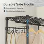 VIPEK L4L Portable Closet with Dimmable LED Lights, L Shaped Clothes Rack for Corner Space-Saving Storage, 3 Hanger rods for Hanging Heavy Duty Coats, Max Load 810LBS, Black