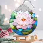 Lotus Stained Glass Orament - Christmas Ornament - Christmas Decorations for Tree - Holiday Present ldeas - Gift Exchange