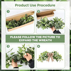 YLOLUL 22'' Artificial Eucalyptus Wreaths for Front Door Spring Summer Green Swag Greenery Door Wreath with White Berry for Farmhouse Home Wedding Wall Porch Indoors Outdoor Window Home Decorations