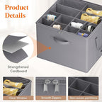 Lifewit Shoe Storage Organizer for Closet, Fabric Large Shoe Box Storage Containers with Clear Cover, Foldable Bins for Boots Heels Sneakers Fits 48-64 Pairs (Each 12-16 Pairs) 4 Pack Gray