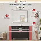 Keonjinn Brushed Nickel Bathroom Mirror 40 x 30 in Rectangle Frame Mirror for Over Sink, Rectangular Metal Framed Vanity Mirror Square Corner Aluminum Alloy Modern Silver Mirror(Horizontal/Vertical)