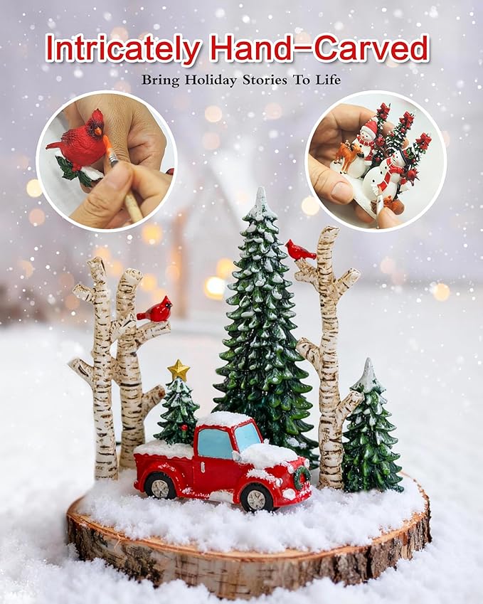 Christmas Snow Globes Light up Snowglobes Christmas Lantern with 8 Songs, 10.43" Christmas Snow Globes for kids adults, 6H Timer & Dual Power, Lighted Christmas Decorations Indoor, Gifts for Women Men