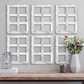 Thyle 6 Pcs Wooden Window Frame Wall Decor Rustic Wall Decor 15.75" x 11.81" White Wooden Decorations for Vintage Home Living Room Bedroom Bathroom Country Farmhouse