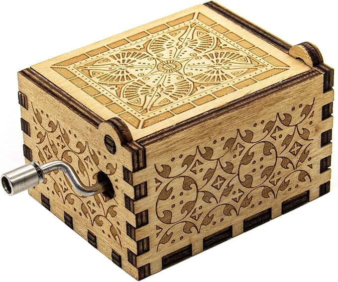 AUEAR, Wooden Hand Crank Twinkle Little Stars Music Box Vintage Handmade Best Gift for Friends