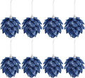 Jetec 8 Pieces Christmas Ornaments Glitter Christmas Tree Hanging Decoration Decorative Artificial Pine Cones Flowers Hanging Ornaments for Winter Wreath Holiday Decor(Navy Blue)