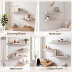 RICHFOCUS 40Inch Floating Shelves for Wall 2 Pack Shelves for Bedroom|Kitchen|Bathroom|Laundry Room Rustic Wood Wall Mounted Shelf with Invisible Brackets for Books|Storage|Decor, Rustic White