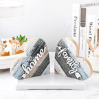 Jetec 2 Pcs Rustic Decorations for Living Room Home Shelf Mantel Entryway Table, Farmhouse Knick Knacks Christian Table Centerpiece Wooden Heart Decor for Dining Room Housewarming Gift(Simple Style)