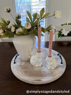 Mud Pie Led Bunny Taper Holder; Small 5" x 3 3/4"