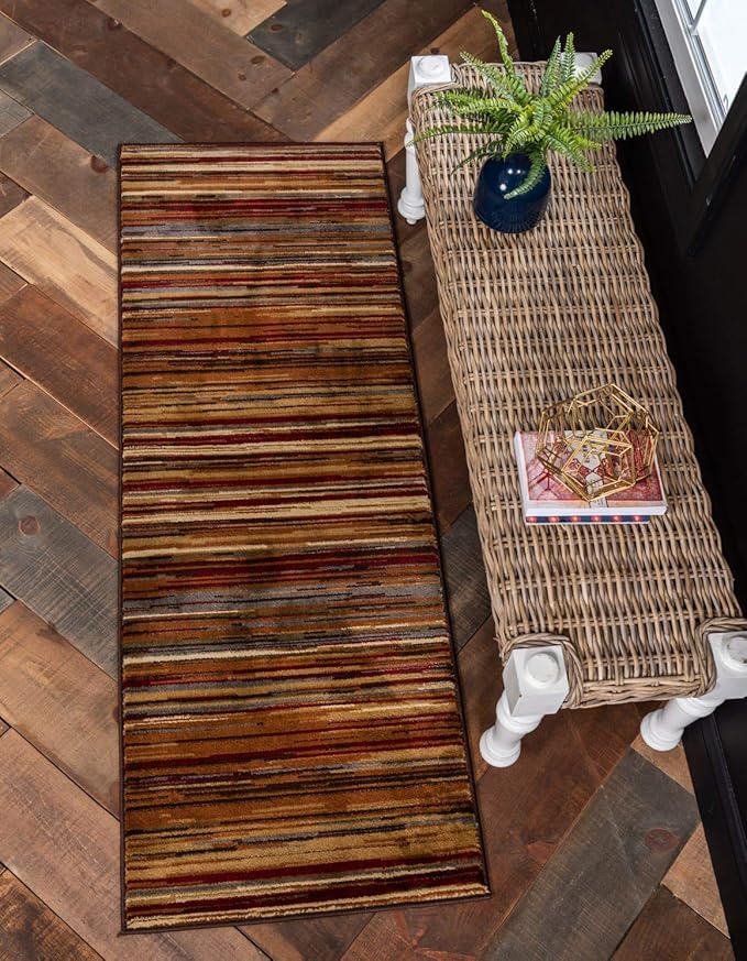 Unique Loom Barista Collection Area Rug - Icatu (2' 2" x 6' 1" Runner, Beige/ Brown)
