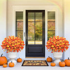 MARTINE MALL Artificial Fall Flowers for Outdoors, 24 Bundles Faux Fall Flower for Outdoor Planters UV Resistant Fall Flowers Artificial for Outdoors Fake Autumn Petunia for Front Porch(Mixed Color)
