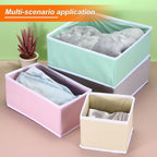uxcell 1 Set Foldable Cloth Storage Box, 6 Slots Fabric Socks Underwear Drawer Dividers Organizers Baskets Bins for Clothes Socks Scarves Ties, Rose Red
