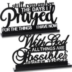 Jetec I Still Remember The Days I Prayed Sign Inspirational Table Blessed Signs Motivational Decor Farmhouse Table Home Centerpieces Faith Wooden Shelf for Living Room Office(Stylish Style)