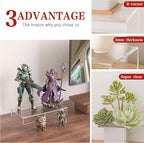 Sezanrpt Acrylic Shelf Riser 8x3.9x1 pack of 2, Countertop Acrylic Display Storage Organizer for Figure, Cosmetics, Bags, Shoes, Toys, Collectibles, 8x3.9x1 Inch