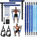 Upgraded Pilates Bar Kit with Resistance Bands Natural Latex for Women & Men, Heavy-Duty Stainless Steel Multifunctional Yoga Pilates Stick for Home Gym Exercise Fitness Equipment Full-Body Workouts