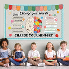 Growth Mindset Bulletin Board Classroom Decoration Flower Themed Change Your Mindset Bulletin Board Set Daisy Brain Cutouts Spring Positive Sayings Posters Decor for Back to School Teacher