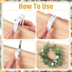 LEIFIDE 4 Pcs Width Adjustable Wreath Hanger for Front Door 1.5-3.78" Large Over the Door 4th of July Decoration Hook 20 Lbs Capacity(White)