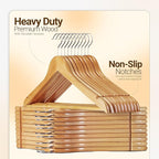 Utopia Home Premium Wooden Hangers 50 Pack - Durable & Slim Coat Hanger - Suit Hanger with 360-Degree Rotatable Hook - Wood Hangers with Shoulder Grooves (Natural Color)
