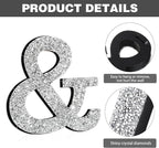 Qunclay 8'' Silver Crystal Diamond Bling Letters Crushed Diamond Decoration Wooden Glitter Letter with Screw and Hooks Rhinestone Gift for Wedding Y2k Mcbling Bedroom Wall Decor (Symbol)