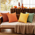 MIULEE Decorative Throw Pillow Covers 18x18 Inch Set of 4, Vibrant Cushion Covers Vintage Retro Home Decor, Mix and Match Color Clash Design for Sofa Couch Bed Living Room Yellow Rust Green