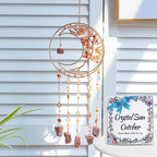 Dream Catchers Tree of Life Dream Catcher Amber Brown Dreamcatcher Wall Decor with Healing Crystal Stone & Fluorite Wall Art Hanging for Bedroom Home Decor Bless Gift Wedding Garden-Brown
