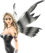 Warrior Fairy and Snow Wolf Fantasy Collectible Statue Figurine, 11X8 inches