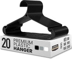 Utopia Home Clothes Hangers - Standard Plastic Hangers Space Saving - Durable Coat Hangers 20 Pack (Black)