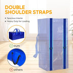 HealSmart 4 Pack Extra Large Moving Bags with Zippers & Carrying Handles, Heavy-Duty Storage Tote Moving Boxes for Dorm Room Essentials Storage Bags, Blue