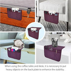 Bedside Caddy Bedside Storage Organizer Magazine Phone Tablet iPad Remote Holder, Organizer Caddy for Home College Dorm Bed, Sofa, Bunk Bed (Purple)