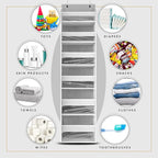 HOMELUX THEORY UPGRADED 6 Tiers Over The Door Organizer Hanging - 100D EXTRA THICK & 50lbs HUGE CAPACITY, 12 Side Mesh Pockets Over The Door Shoe Organizer, Hanging Closet Organizer (Transparent, 2pc)