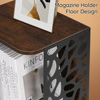 1 Cube of Magazine Rack, Modern Floor Magazine Holder with Rustic Wood & Metal Design, Large Capacity Stackable Organizer for Living Room & Office & Bedroom