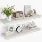 Acovy 36 Inch Floating Shelves, 36"x9.25"x1.5" Inch Deep Floating Shelves for Wall, Wooden Shelves for Bathroom, Bedroom, Living Room, Cream White Oak, 2 Pieces