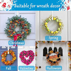 4 Pack 12" &15" Wreath Hangers for Front Door, Over The Door Wreath Hanger Halloween Decorations Wreath Hook for Hanging Christmas Easter Fall Decoration, Welcome Sign Holder (White)