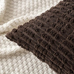 MIULEE Pack of 2 Corduroy Decorative Lumbar Throw Pillow Covers 20x12 Inch Soft Boho Striped Pillow Covers Modern Farmhouse Home Decor for Sofa Living Room Couch Bed Dark Brown