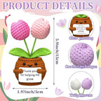 Wavwavw 3 Pack Teacher Appreciation Gift Positive Flower Handmade Crochet Doll Thank You for Helping Me Grow Gifts Back to School Gifts for Women Teacher(Tulip)