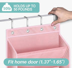 KEETDY Over The Door Shoe Organizer Fit 20 Pairs Sneakers Large Hanging Shoe Organizer for Closet Door Storage Boots, Pink