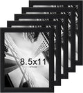 KTKDE 8.5x11 Picture Frame Set of 5,Certificate Frame Black with Clear Plexiglass, 8.5 by 11 Picture Diploma Document Degree Frames for Wall and Tabletop,best gift