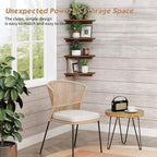 Forbena Corner Bookshelf Wall Mounted Set of 4, Wooden Floating Book Shelves for Nursery, Large Wall Shelving Unit for Living Room Bedroom Bathroom Kitchen Office Classroom Corner (Walnut Color)