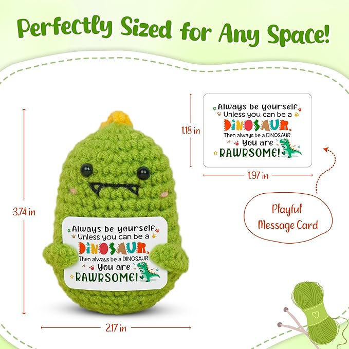 OASSIE Kindergarten Graduation Gifts for Kids - Mini Dinosaur Positive Crochet Animals - Birthday End of Year Preschool Teen Girl Boy Gifts Trendy Stuff for Kids Teens Daughter Sister