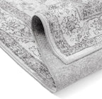 Grey Gray Runner Rug 2x6 Washable Vintage Long Carpet for Hallway Kitchen Soft Retro Low Pile Thin Indoor Runner Non Slip Oriental Medallion Throw Rug for Bathroom Bedroom Laundry Dining Room