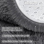 OLANLY Grey Round Rugs for Bedroom - Machine Washable, 4 ft Circle Area Rugs for Living Room, Soft and Fluffy Shaggy Carpet for Teen Girls and Boys, Nursery Rooms, Dorms, Home Decor Aesthetic